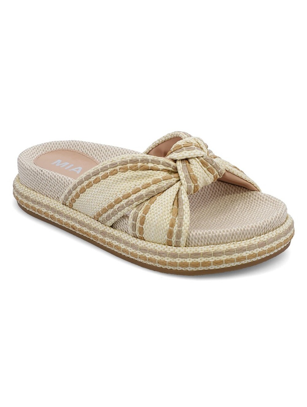 MIA | Giade Raffia Slip-On Sandals, Natural - Picture 3 of 5
